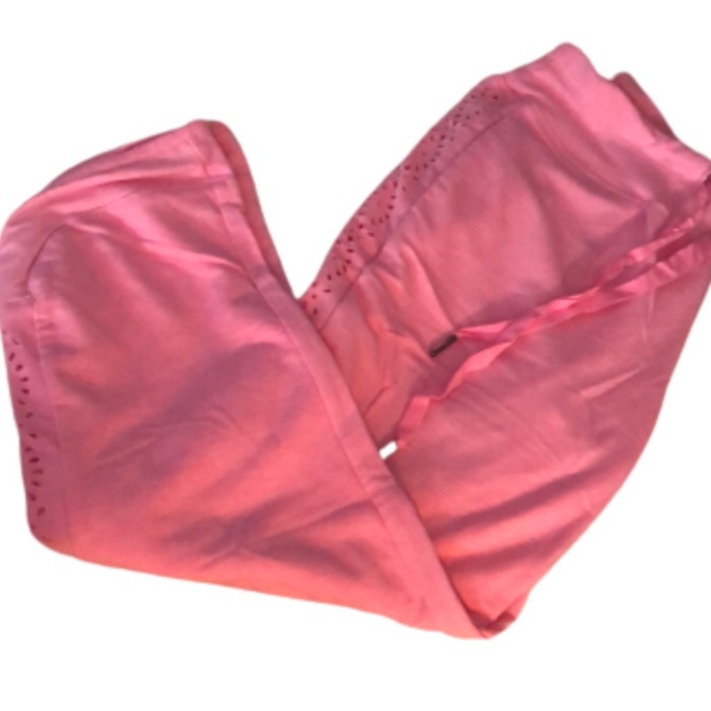 NANETTE LEPORE PINK CROP SWEAT PANT • EYELET DETAIL ON SIDES • POCKETS • sz XS
